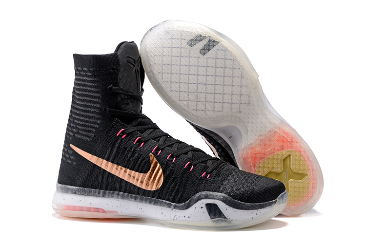 Nike Kobe 10 High Black Golden Basketball Shoes